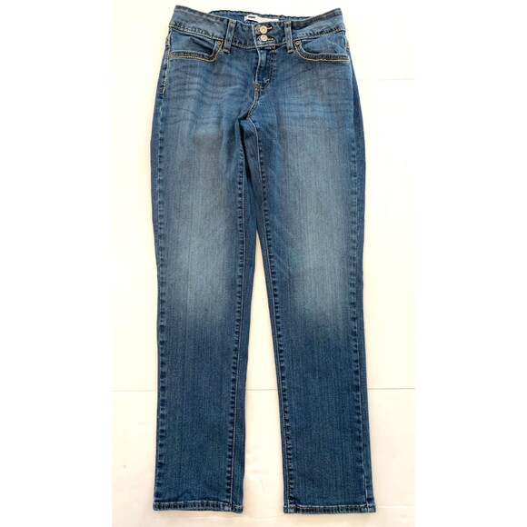 Levi's Denim - Levis 529 Jeans Womens 28 Low Rise Curvy Slim Fit Stacked Button Whiskered Denim